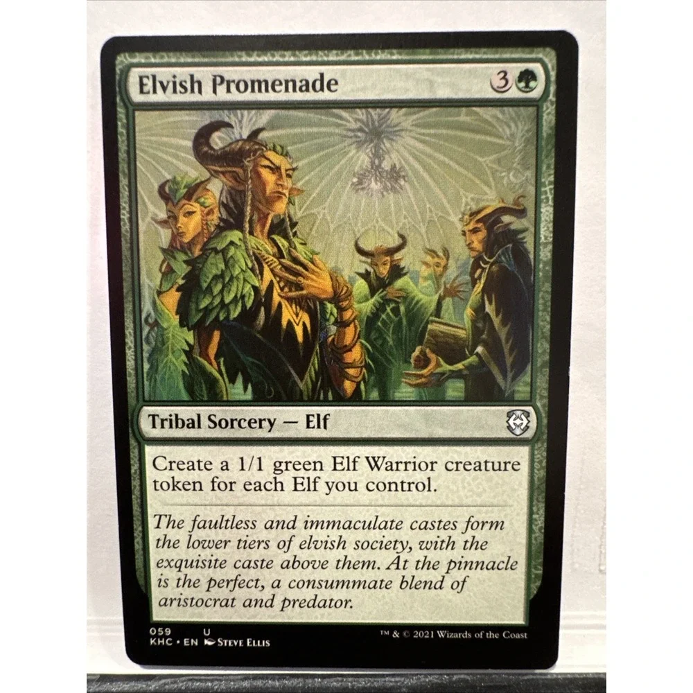 Magic The Gathering Elvish Promenade Commander Kaldheim 059 Green Elf Sorcery